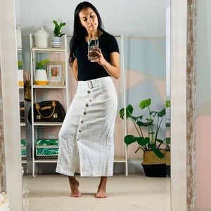 Pinstriped linen skirt